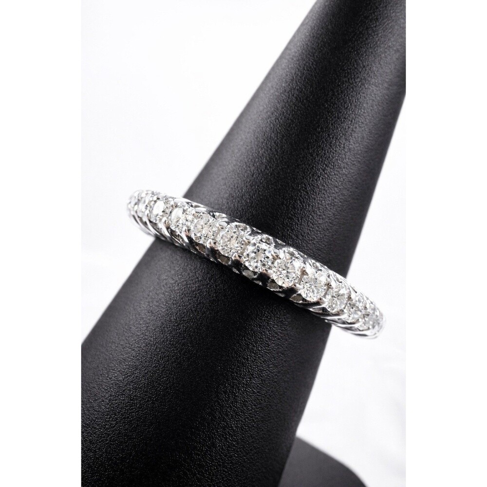 Sonia Bitton 14k WG NATRUAL Diamonds 360° Full Eternity Everfit Ring Size-S